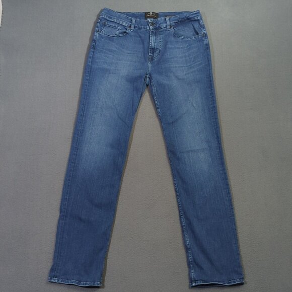 7 For All Mankind Jeans Men's 33x32 Blue Standard Luxe Performance Plus Denim - Picture 1 of 12